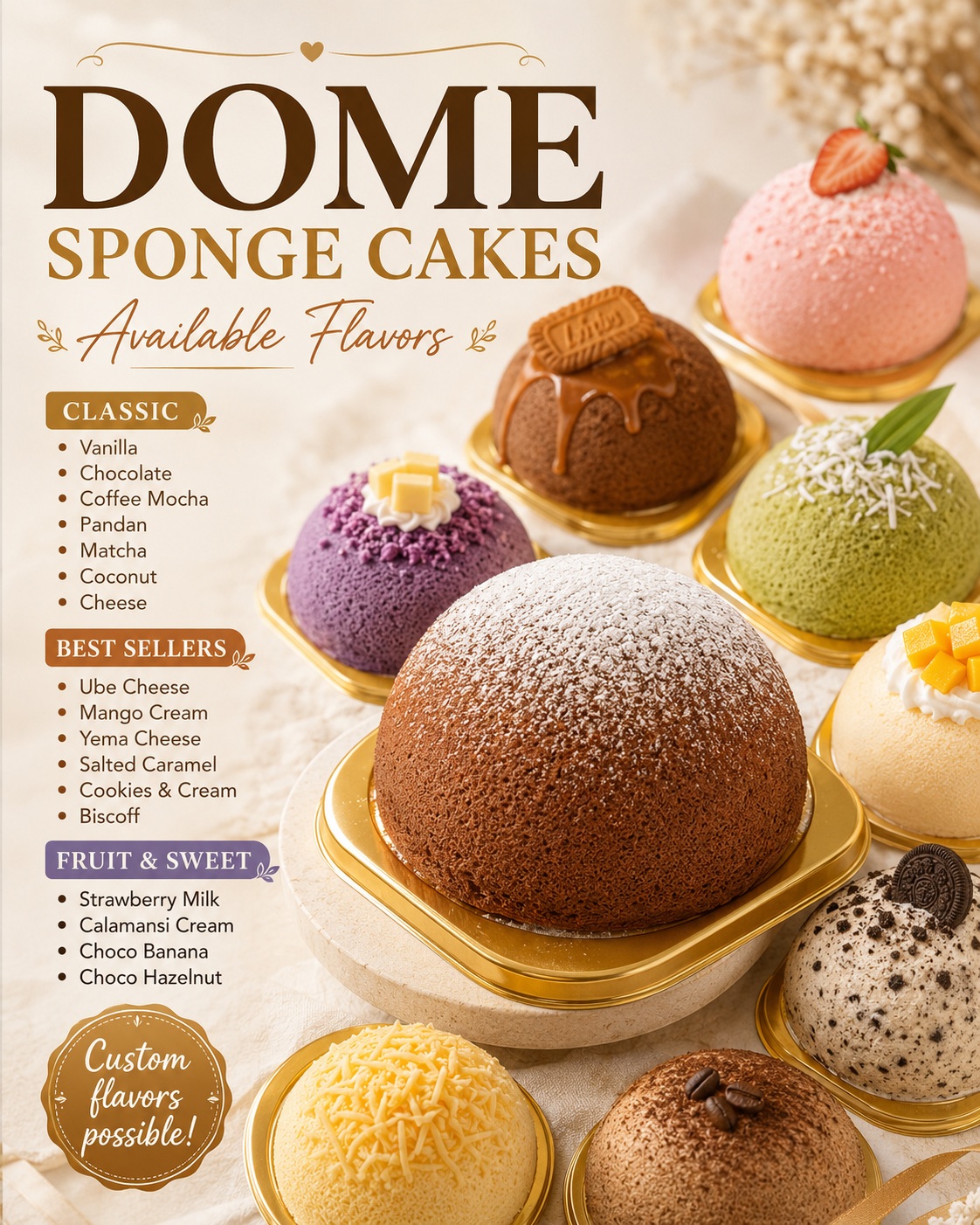 Dome Sponge Cakes
