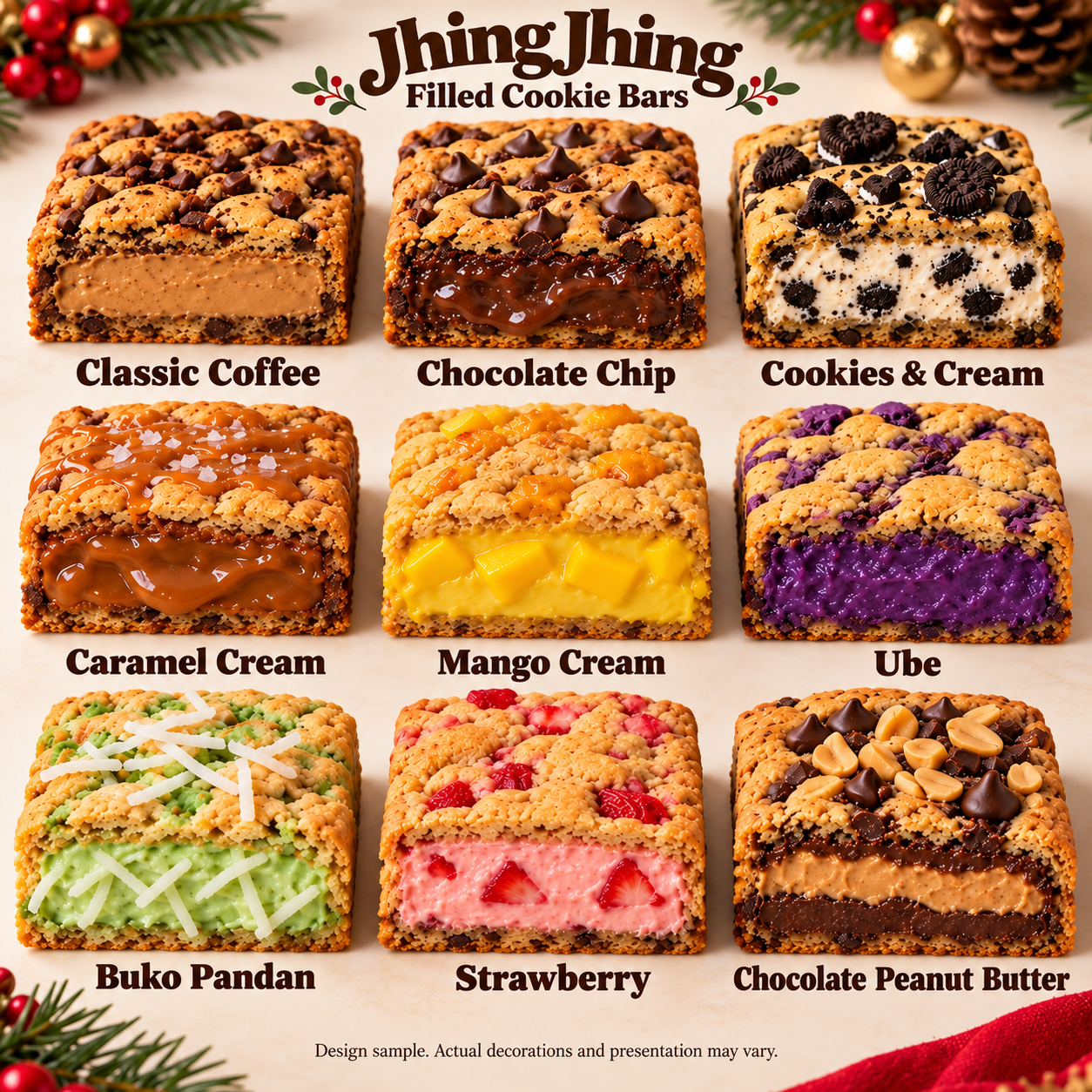Filled Cookie Bars — 9 Flavours
