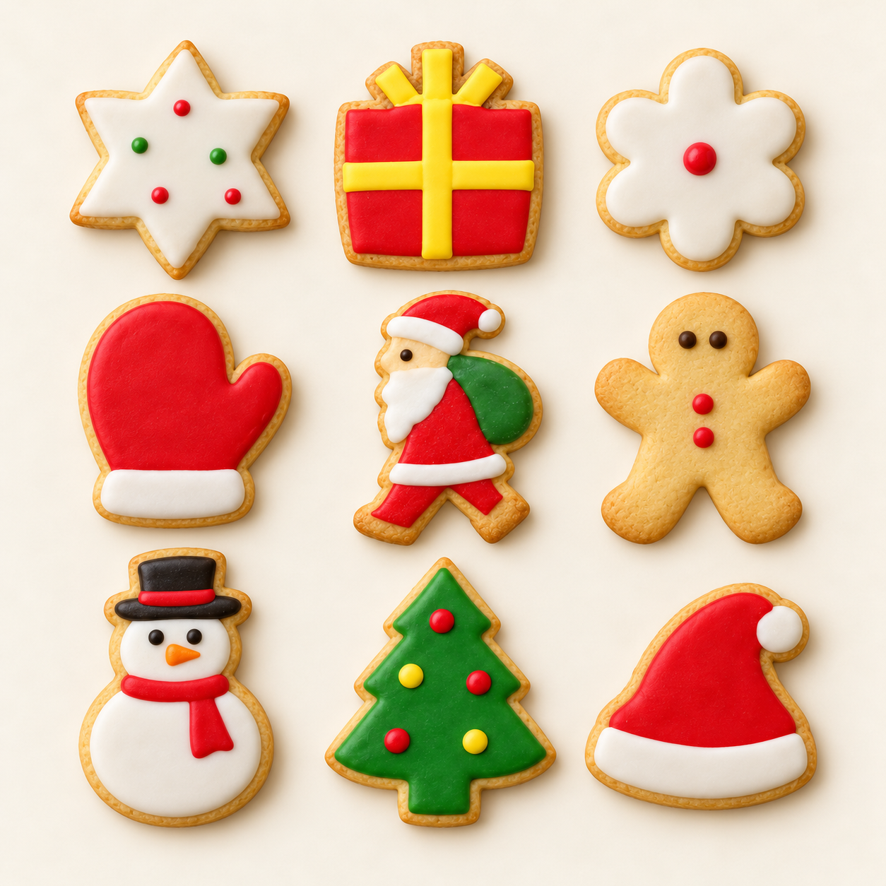 Christmas Cookies — Stars, Gifts & Santa
