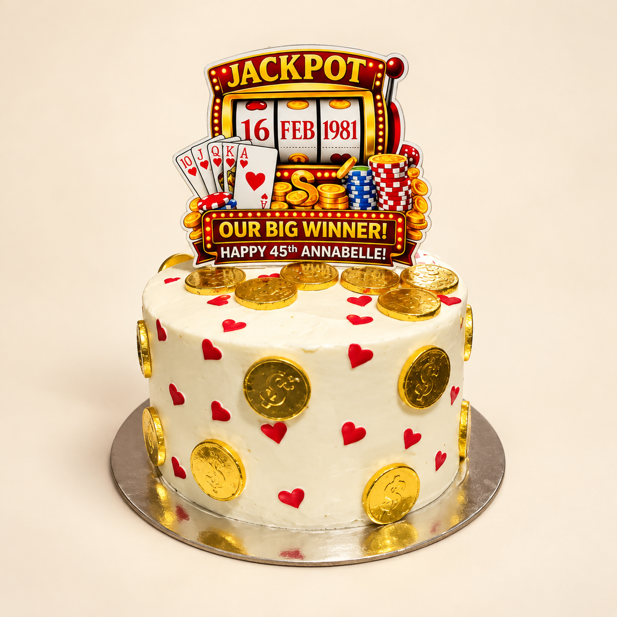 Jackpot-Themed Birthday Cake