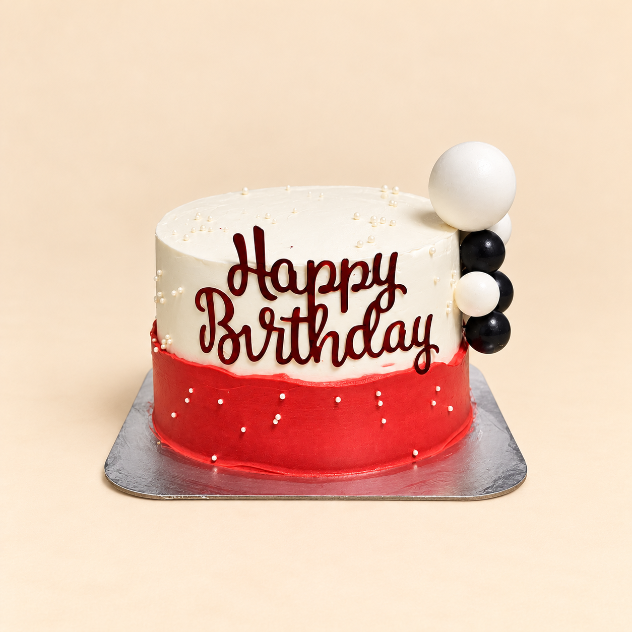 Red and White Birthday Cake