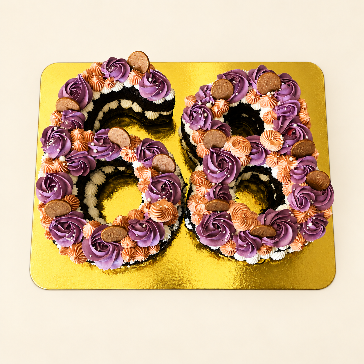 Number 60 Floral Cake